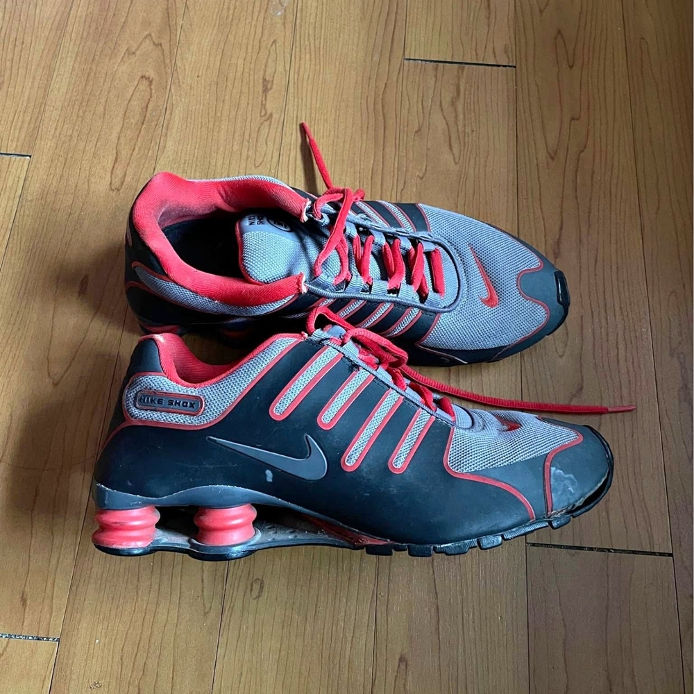 Nike Shox Red and Gray Sneakers